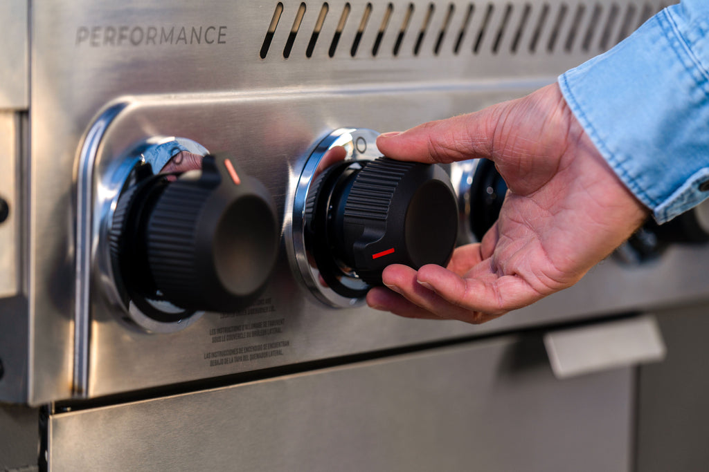 Char-Broil Performance Series™ FlavorMax™ 5 Burner Gas Grill Cabinet with Side Burner Gray Stainless product view 10