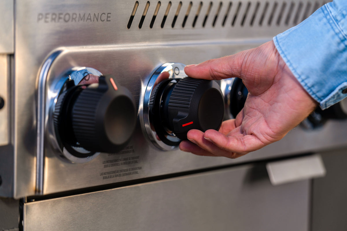 Char-Broil Performance Series™ FlavorMax™ 5 Burner Gas Grill Cabinet with Side Burner Gray Stainless product view 10