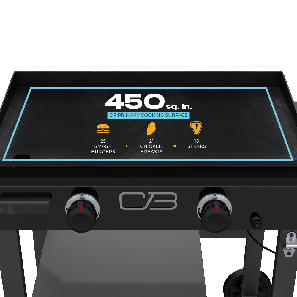 Char-Broil Charbroil® 28" Performance Series™ Propane Gas Griddle with Cart 2 Burner Flat Top Grill, Black 463459924 product view 12