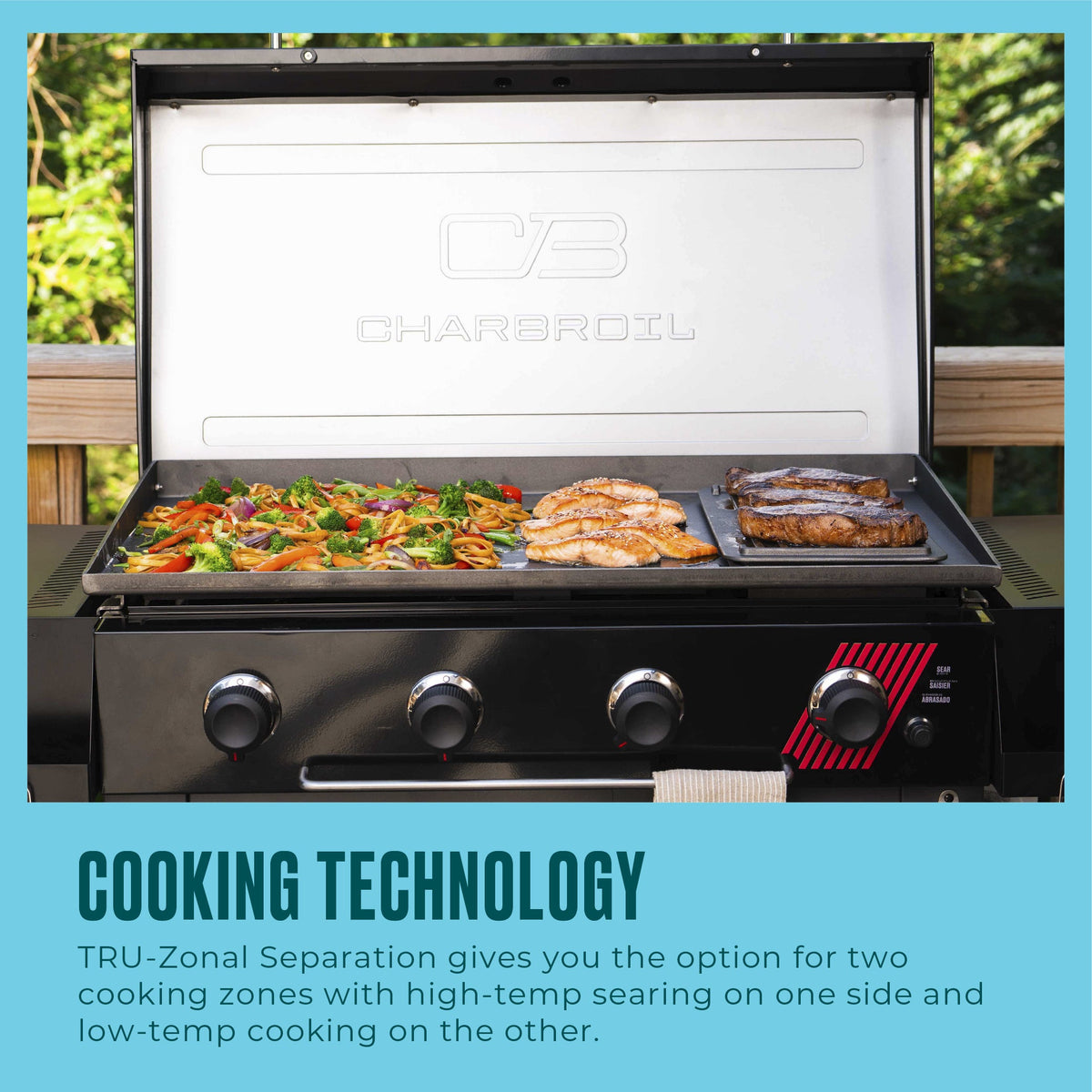 Char-Broil Charbroil® 36" Performance Series™ Deluxe Propane Gas Griddle with Cart 4 Burner Flat Top Grill, Black 463285924 product view 11
