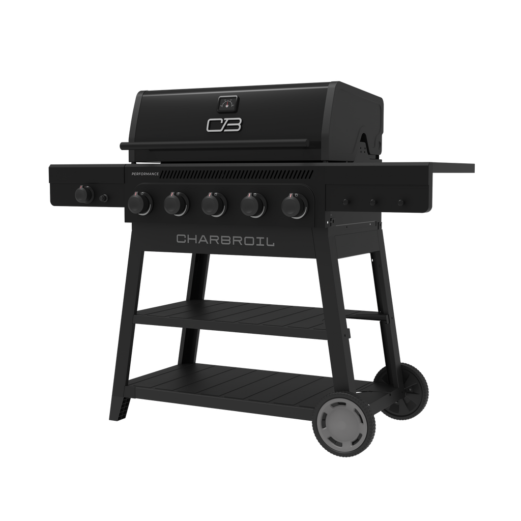 Char-Broil Performance Series™ FlavorMax™ 5 Burner Gas Grill Cart with Side Burner Blackout product view 2
