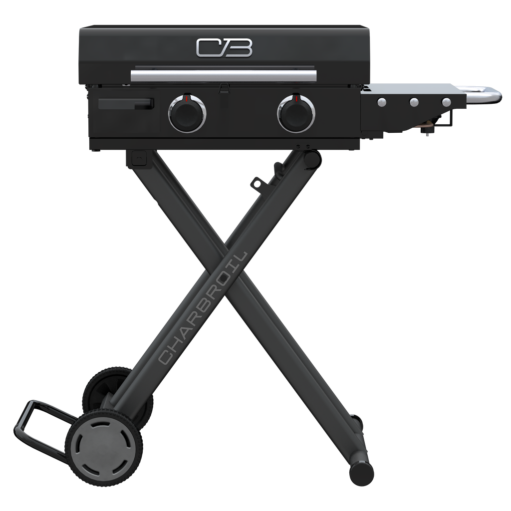 Char-Broil Charbroil® 22" Performance Series™ Folding Cart 2 Burner Portable Propane Gas Griddle, Black 463711223