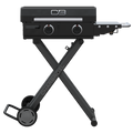 Char-Broil Charbroil® 22" Performance Series™ Folding Cart 2 Burner Portable Propane Gas Griddle, Black 463711223