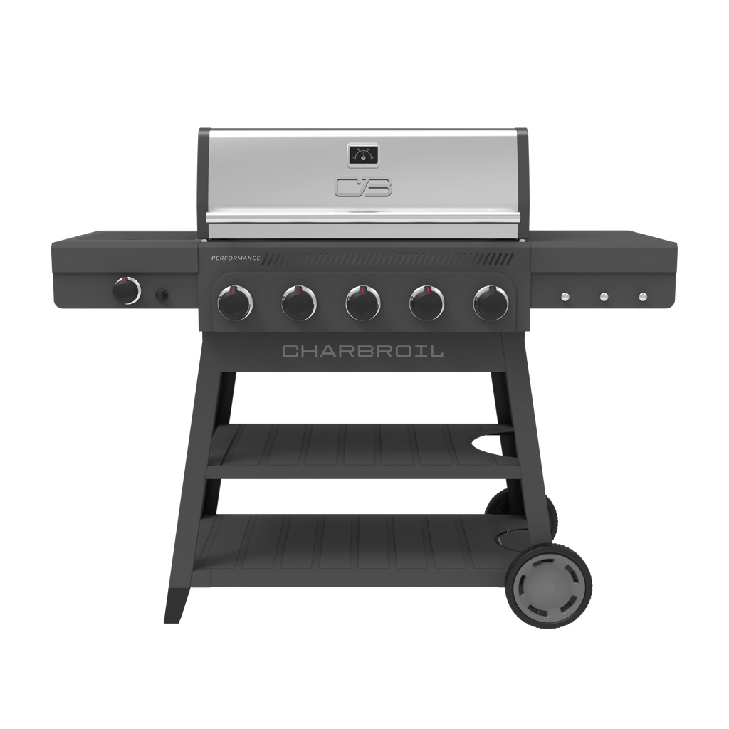 Char-Broil Performance Series™ FlavorMax™ 5 Burner Gas Grill Cart with Side Burner Gray