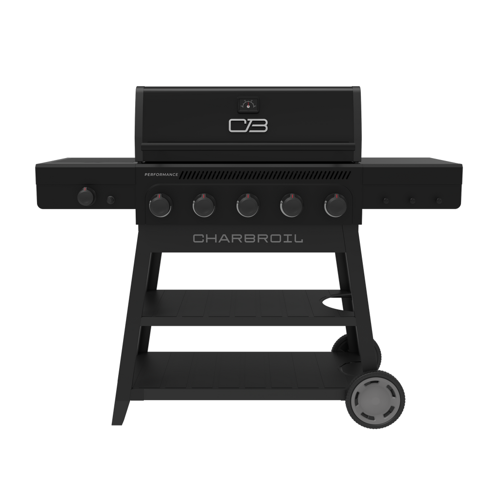Char-Broil Performance Series™ FlavorMax™ 5 Burner Gas Grill Cart with Side Burner Blackout