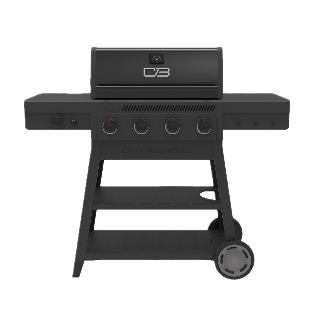 Char-Broil Performance Series™ 4-Burner Gas Grill with FlavorMax™ and Side Burner (Cart, Black/Gray)