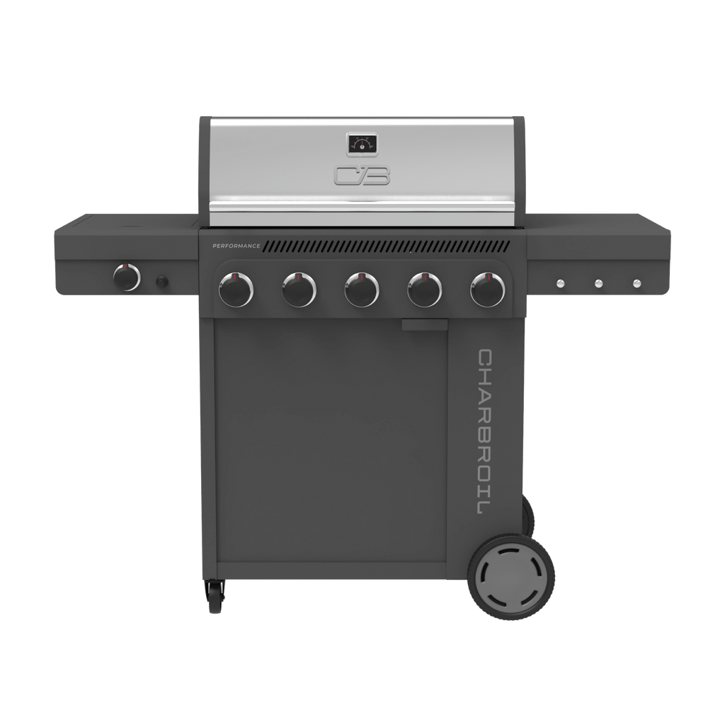 Char-Broil Performance Series™ FlavorMax™ 5 Burner Gas Grill Cabinet with Side Burner Gray