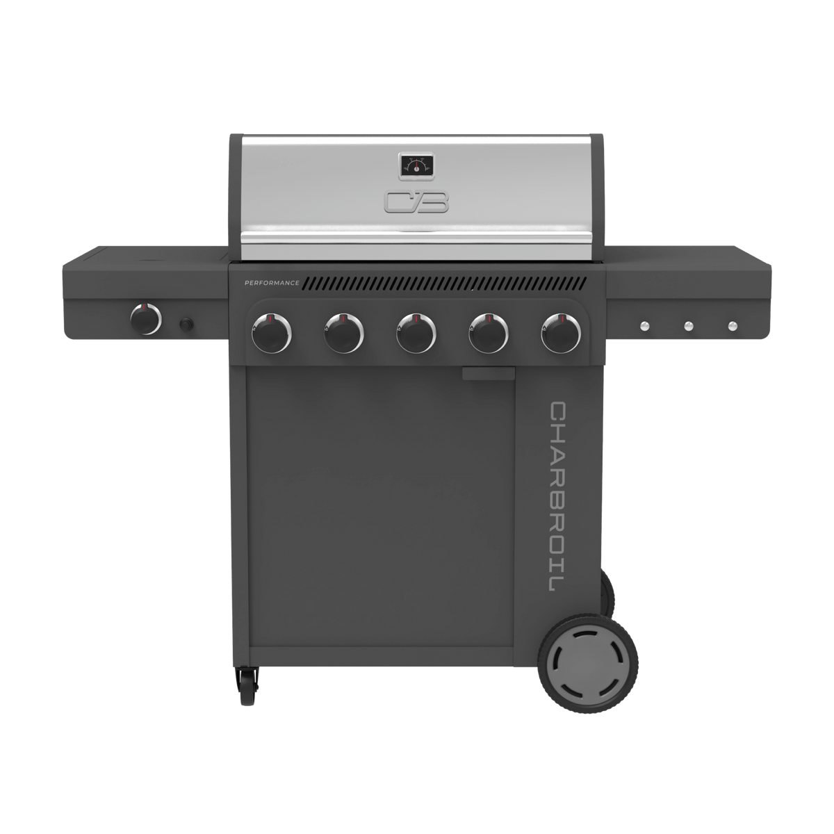Char-Broil Performance Series™ FlavorMax™ 5 Burner Gas Grill Cabinet with Side Burner Gray