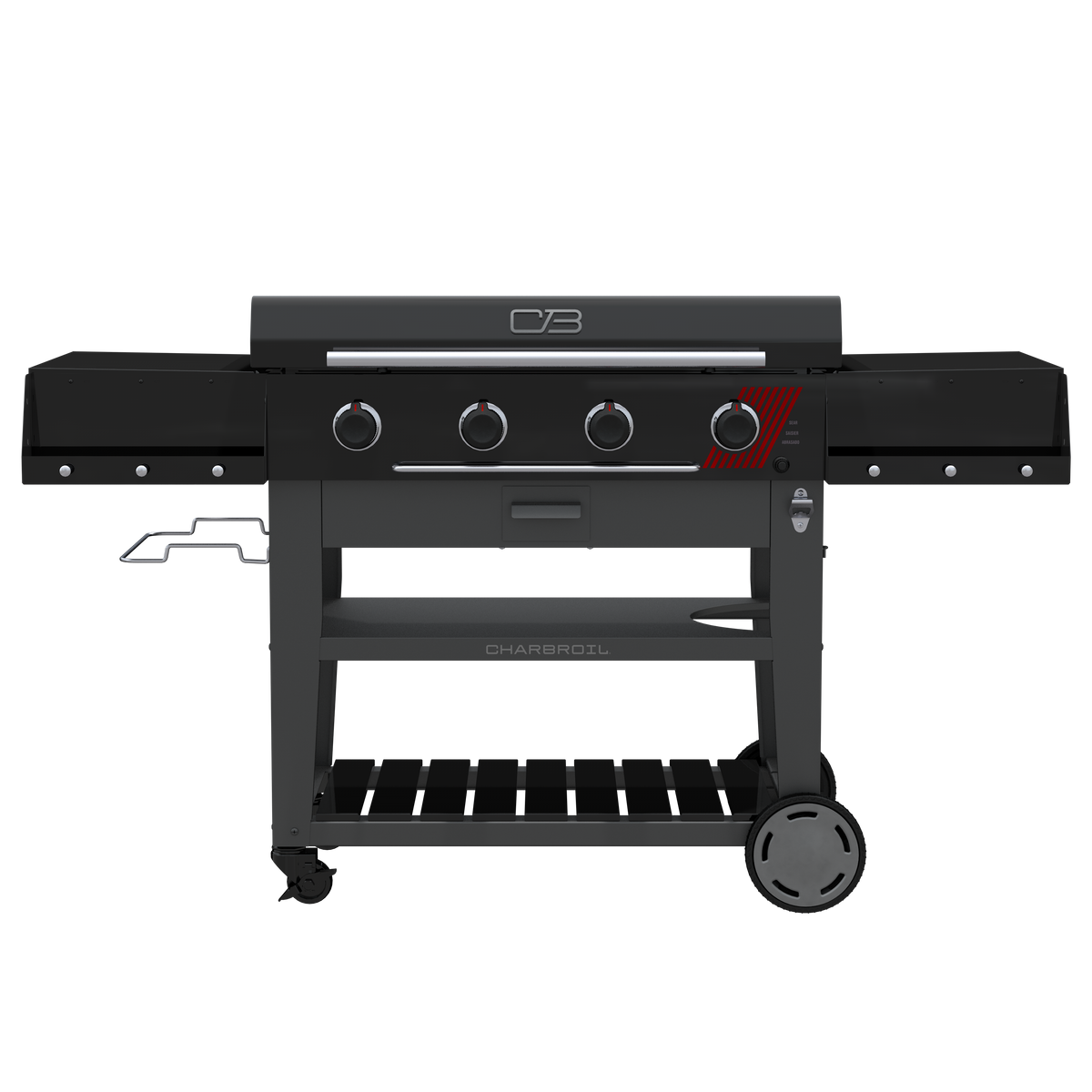 Char-Broil Charbroil® 36" Performance Series™ Deluxe Propane Gas Griddle with Cart 4 Burner Flat Top Grill, Black 463285924