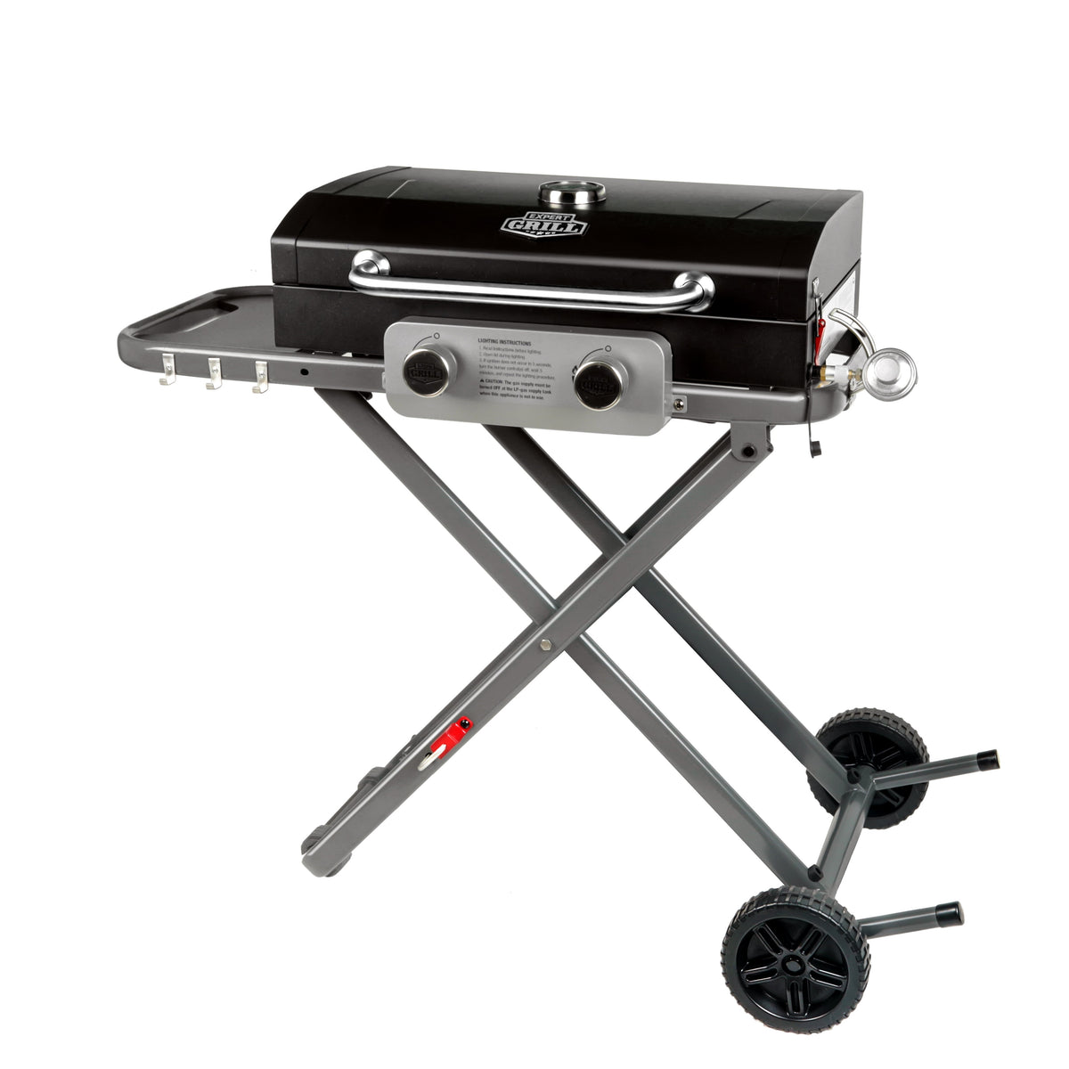 Expert Grill Portable 2-Burner Propane Gas Grill with Folding Legs, Black