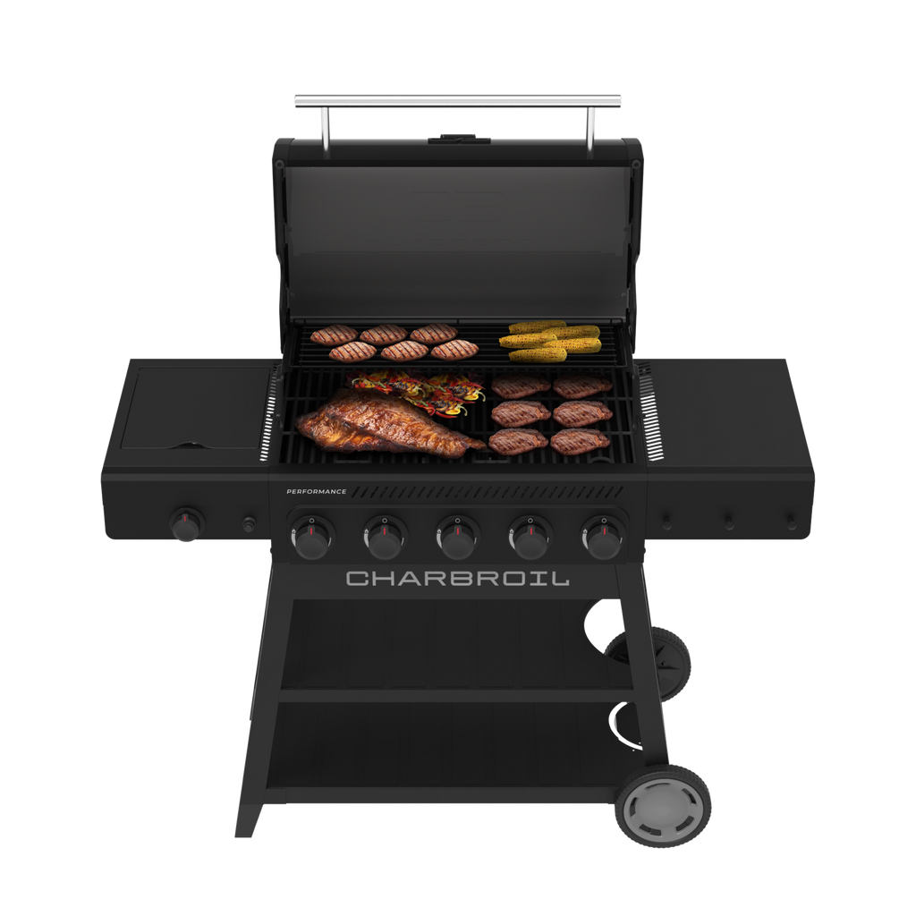 Char-Broil Performance Series™ FlavorMax™ 5 Burner Gas Grill Cart with Side Burner Blackout product view 5