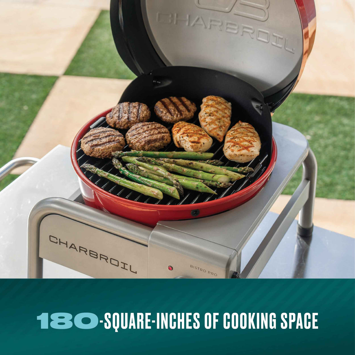 Char-Broil Bistro Pro™ Tabletop Electric Grill Red product view 2