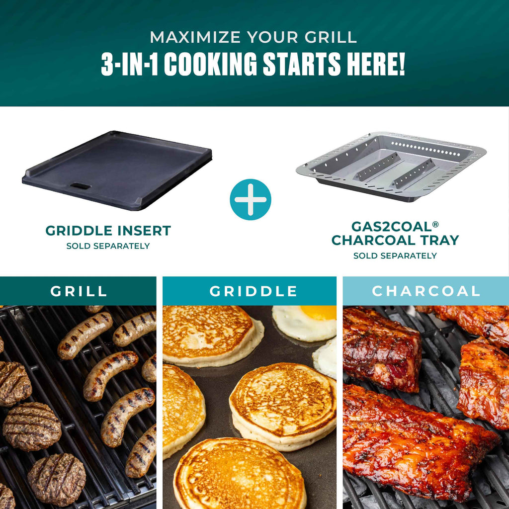 Char-Broil Performance Series™ 4-Burner Gas Grill with FlavorMax™ and Side Burner (Cabinet, Gray & Black) product view 2