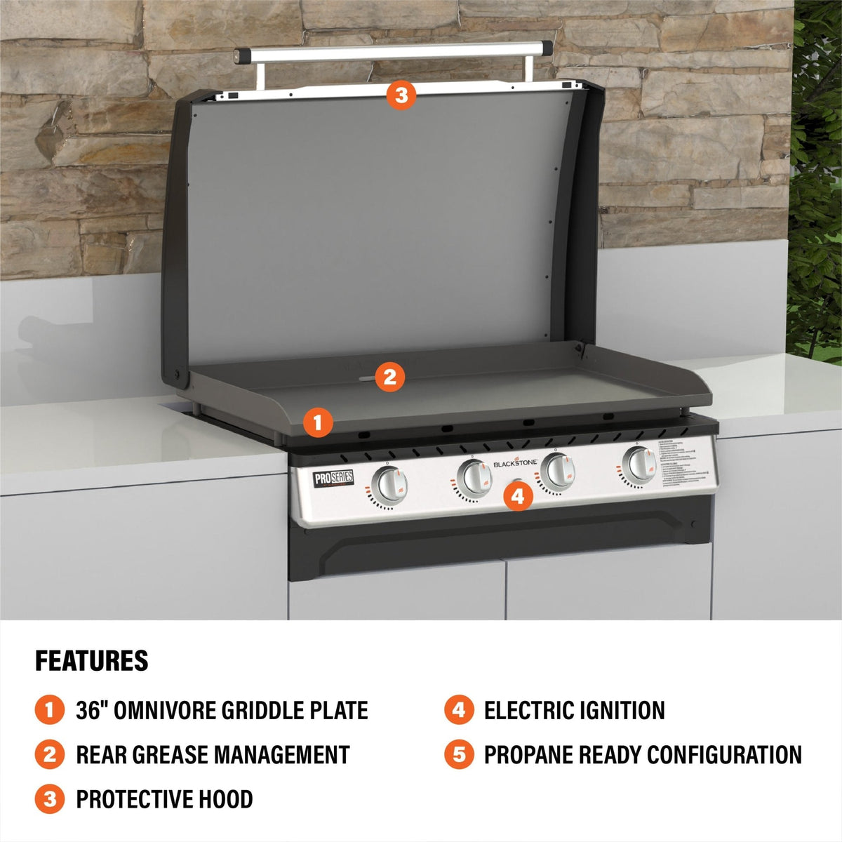 Blackstone 36" Drop-in Griddle with Hood (Propane) product view 3