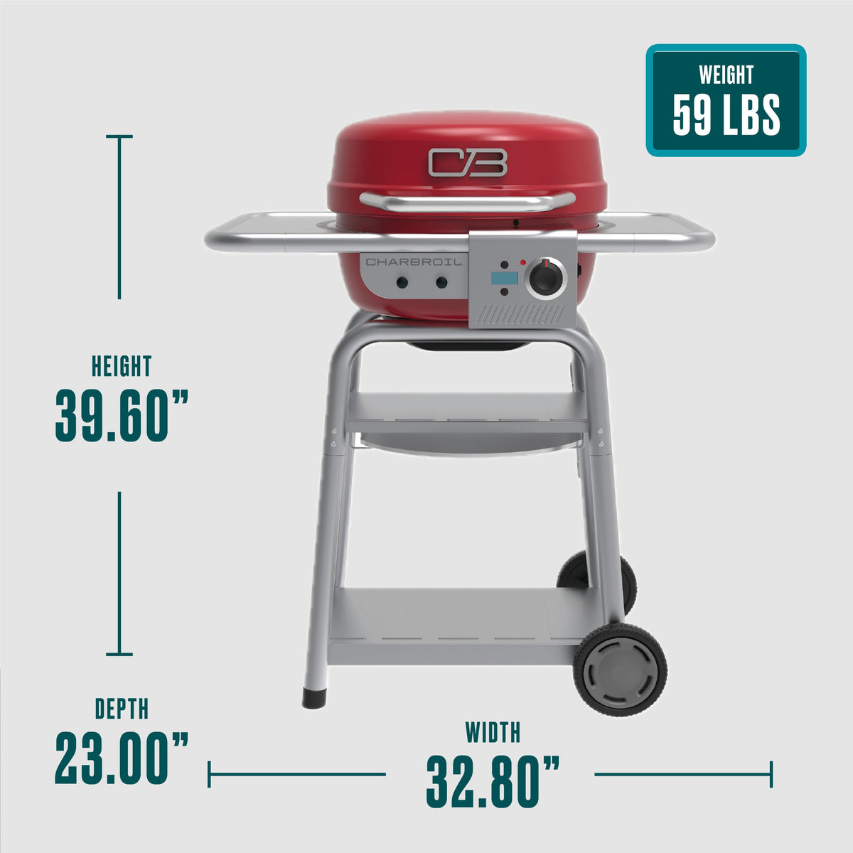 Char-Broil Bistro Pro™ Electric Grill & Griddle + Charcoal Mode Red product view 11