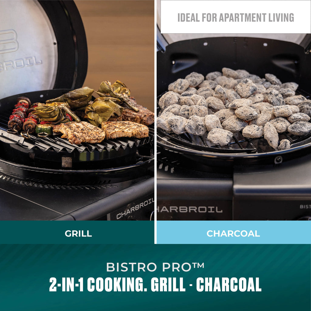 Char-Broil Bistro Pro™ Electric Grill + Charcoal Mode Blackout product view 2