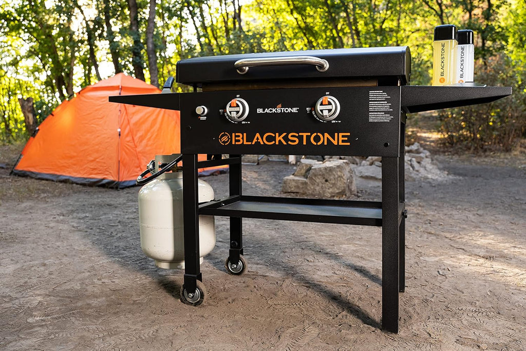 Blackstone 1883 28-inch griddle with hood, alternate view