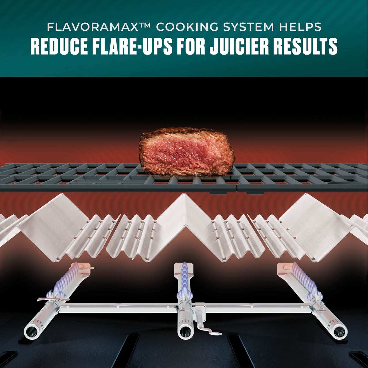 Char-Broil Performance Series™ FlavorMax™ 4 Burner Cart Gas Grill with Side Burner Blackout product view 4
