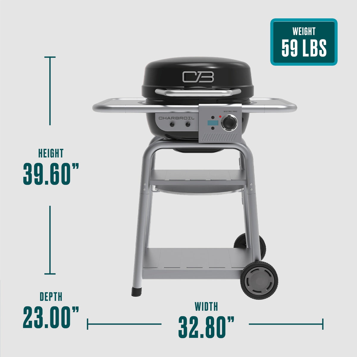 Char-Broil Bistro Pro™ Electric Grill & Griddle + Charcoal Mode Black product view 10