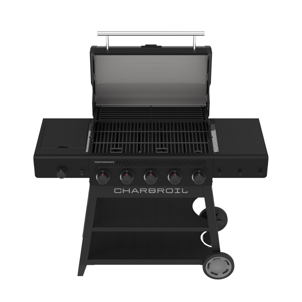 Char-Broil Performance Series™ FlavorMax™ 5 Burner Gas Grill Cart with Side Burner Blackout product view 4